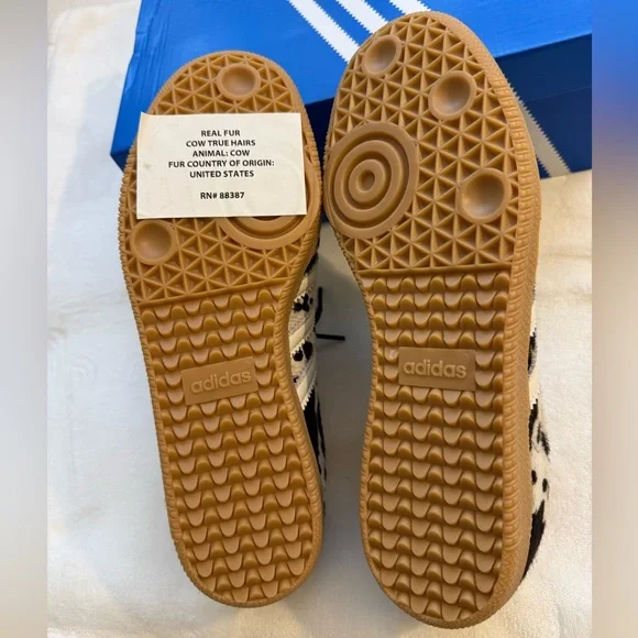 ADIDAS SAMBA OG Cow Print size 7.5 Women Sneakers Animal Print Gum Sole NWT - Picture 14 of 15